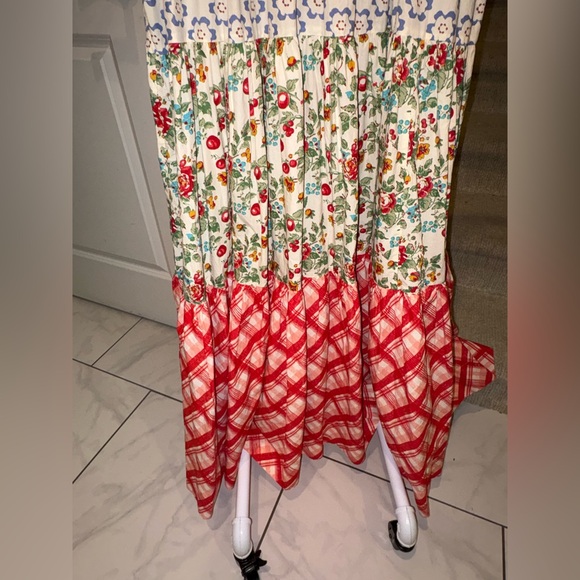 NWT Free People Bluebell Patchwork Maxi Dress in Cherry Combo - Picture 12 of 15